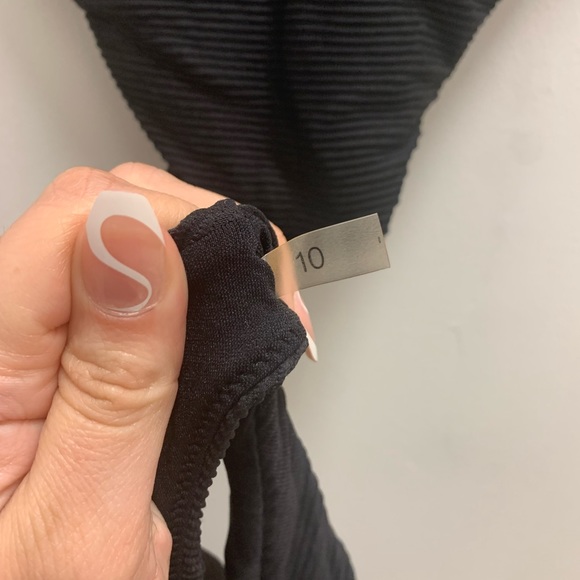 Seafolly Essentials High Cut Rib Bikini Bottom Size 10 Black NWOT - Picture 6 of 6